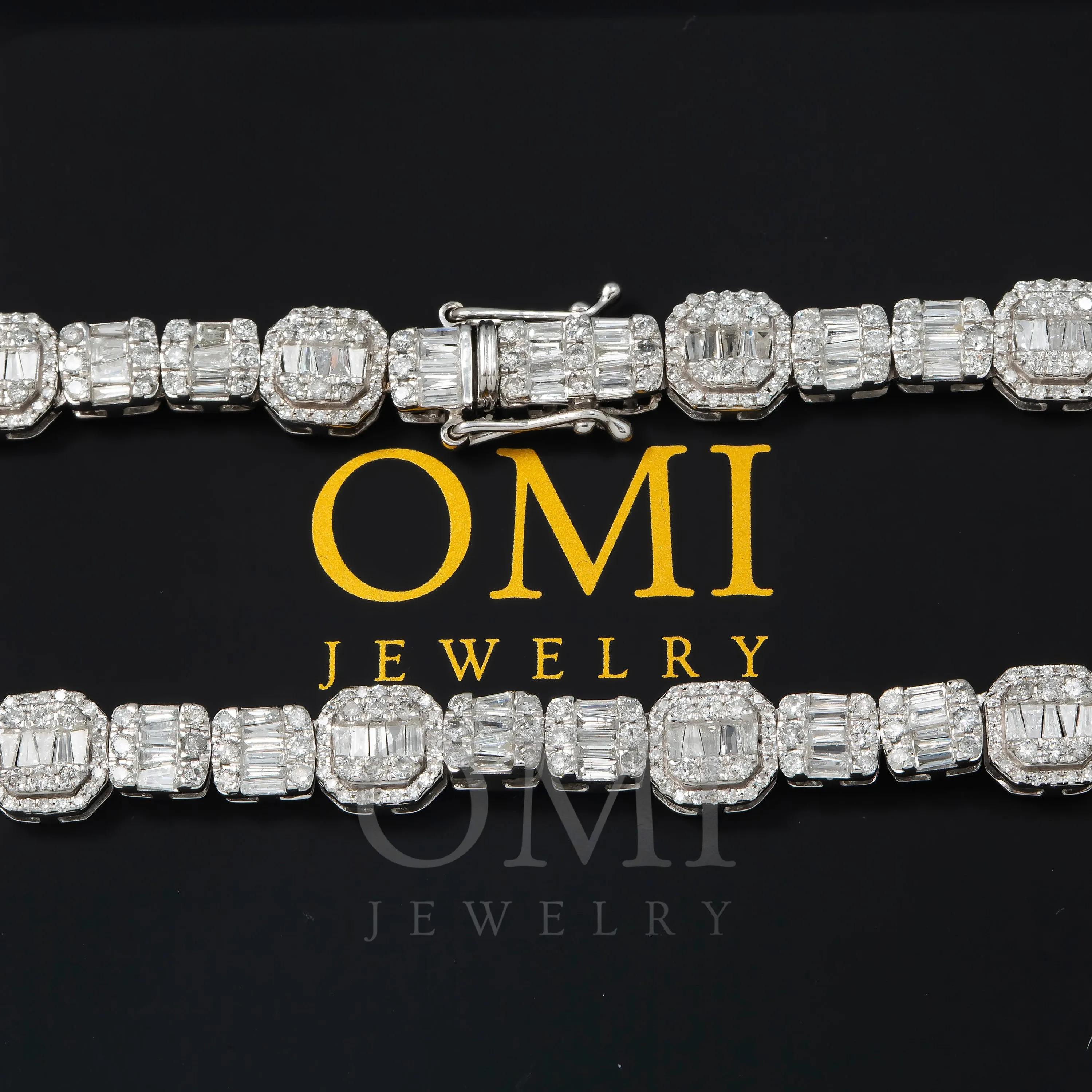 10K GOLD BAGUETTE DIAMOND CHAIN 12.88 CT