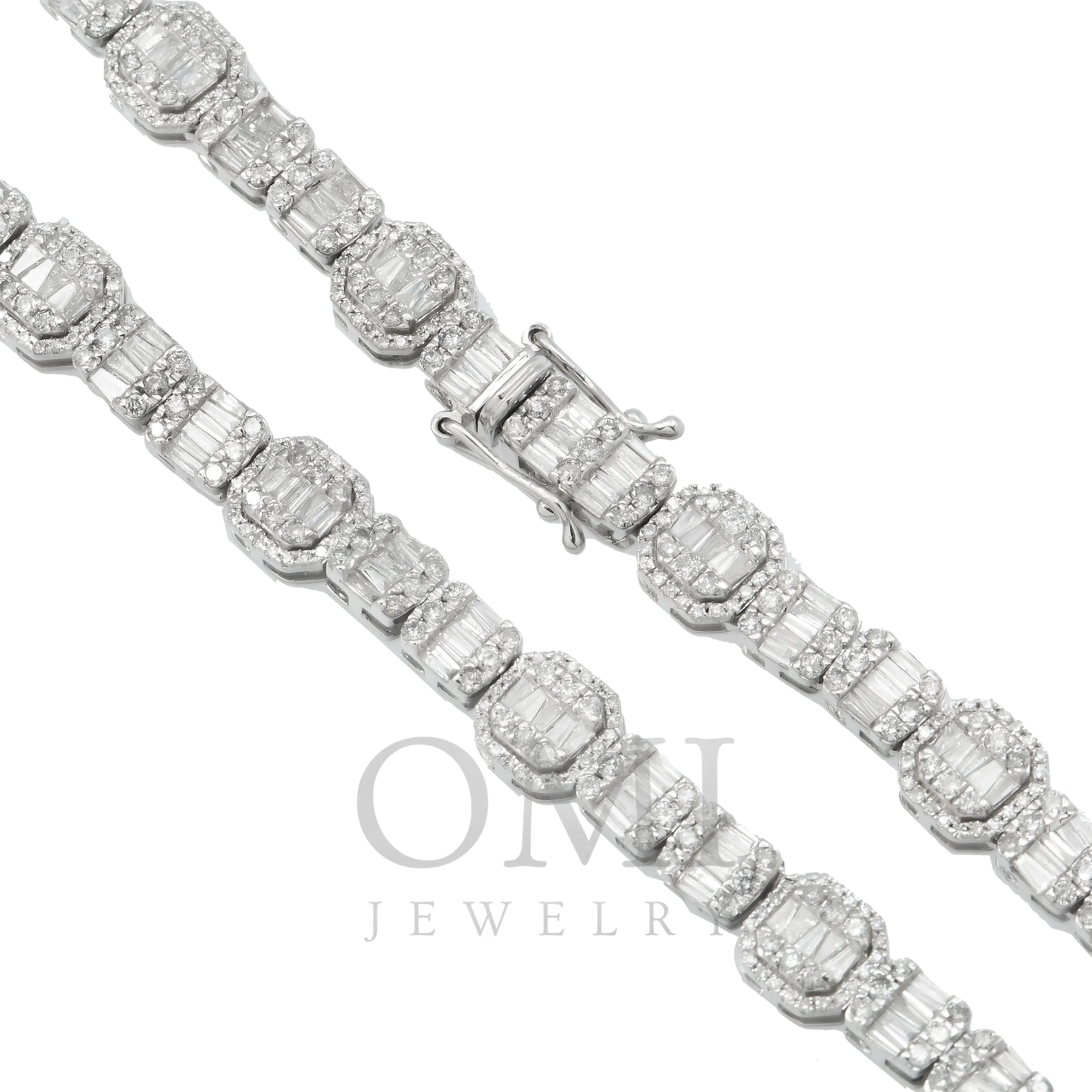 10K GOLD BAGUETTE DIAMOND CHAIN 12.88 CT