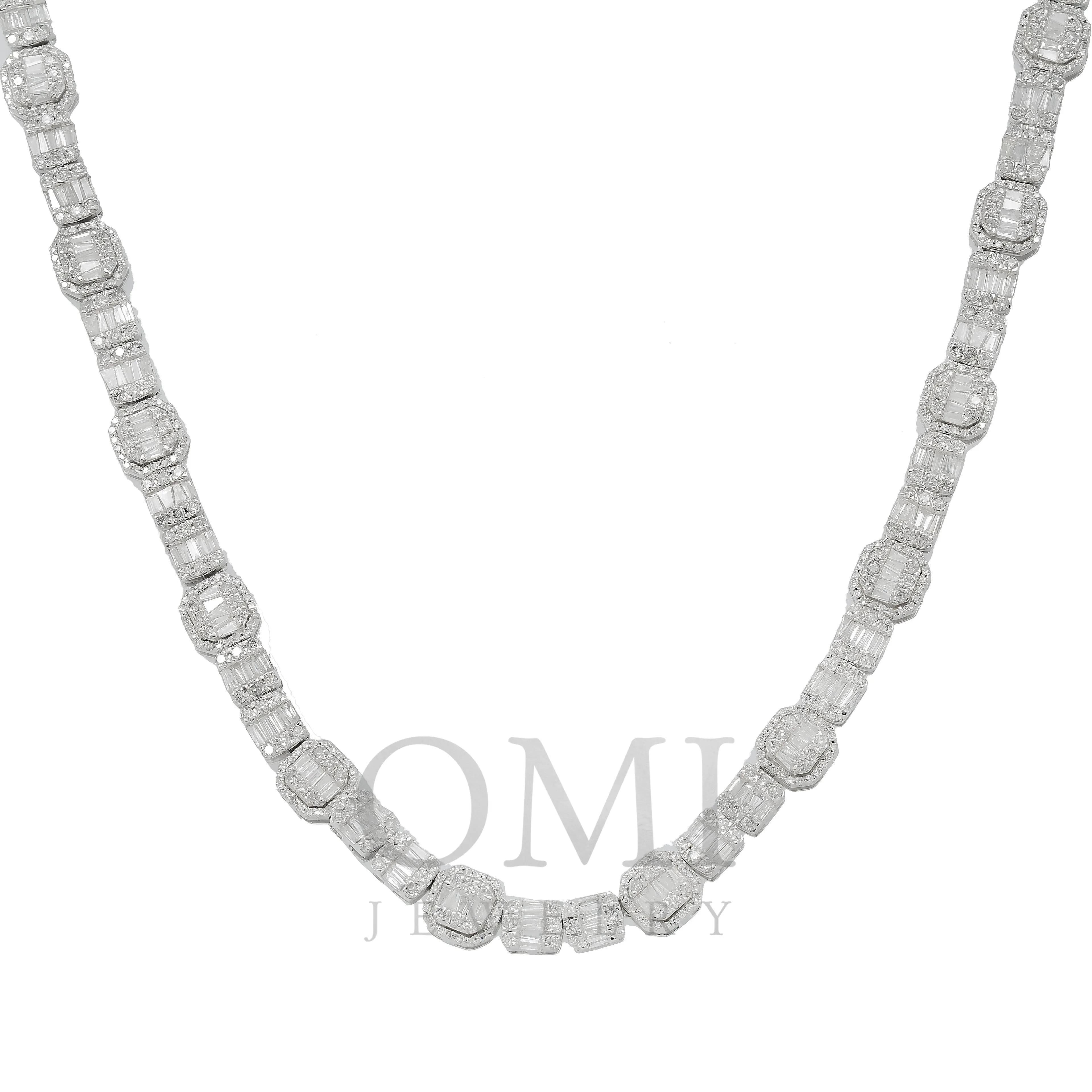 10K GOLD BAGUETTE DIAMOND CHAIN 12.88 CT