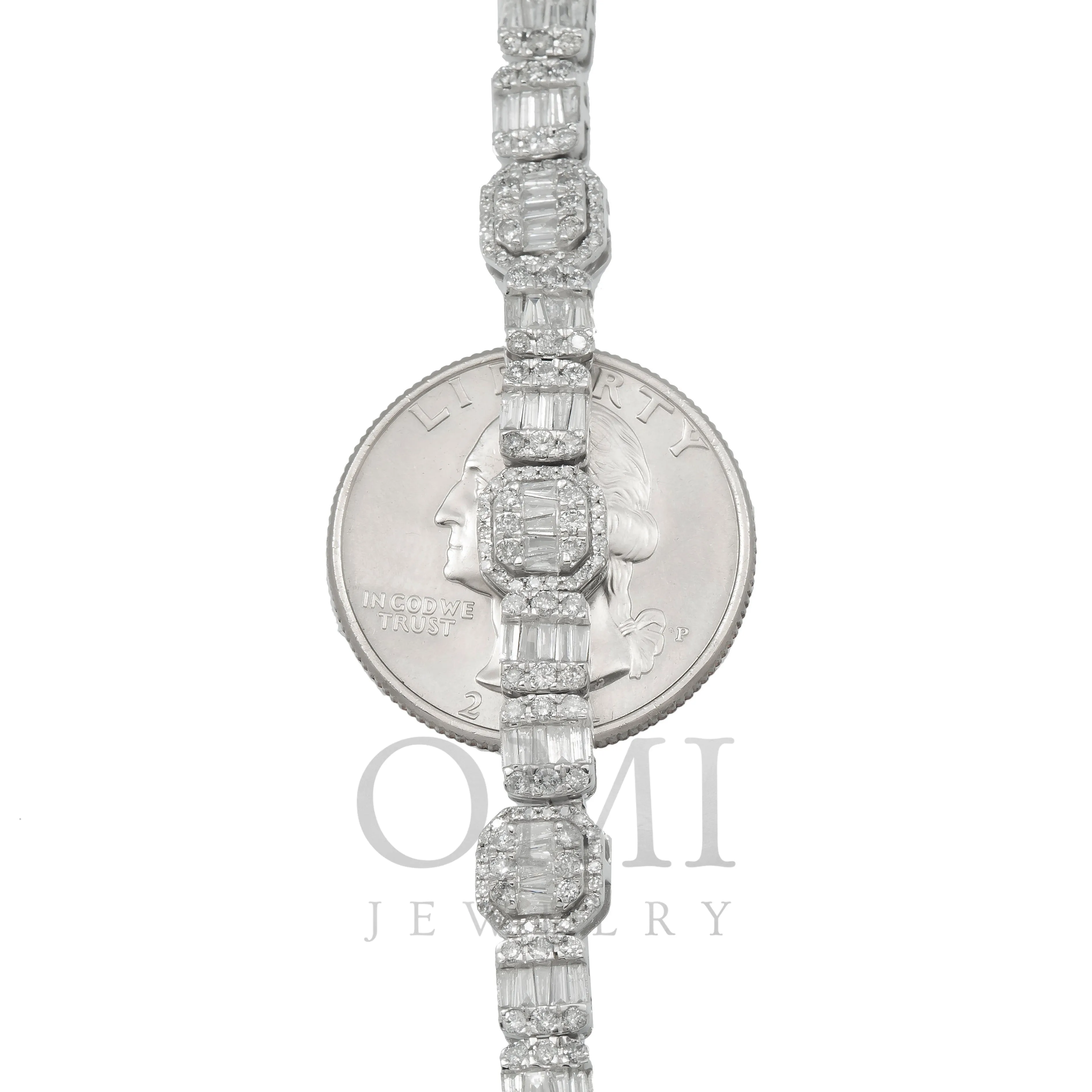 10K GOLD BAGUETTE DIAMOND CHAIN 12.88 CT