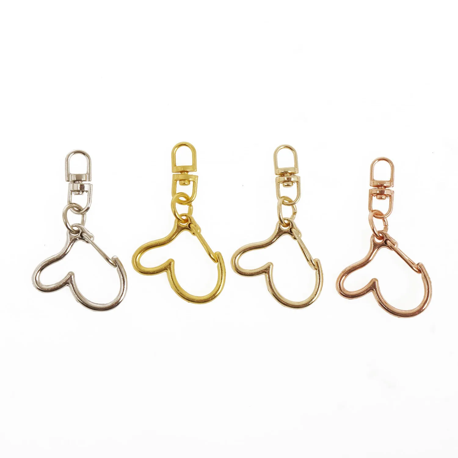 10PCS Key Rings Irregular Heart Shape key Chains with Swivel Connector, Snap hook 103660