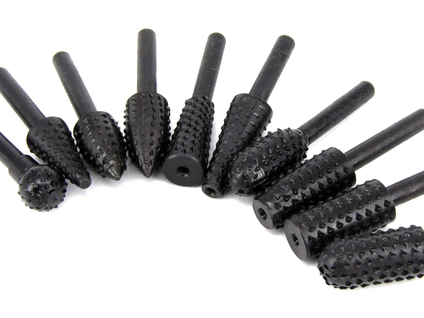 10PCS Woodworking Twist Drill Bits, Wood Carving File Rasp Drill Bits 6.3Mm(1/4") Shank Electrical Tools Woodworking Rasp Chisel Shaped Rotating