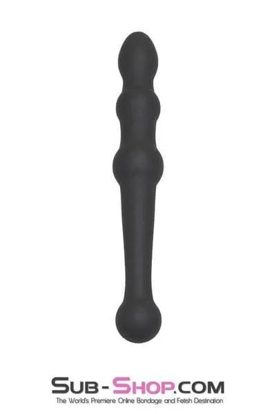 2715M      Mini Slim Beginner’s Double Ended Silicone Anal Dildo - LAST CHANCE - Final Closeout!