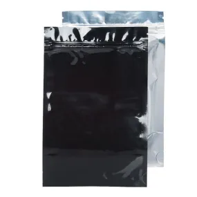 28g x 100 Mylar Bags - Gloss Black