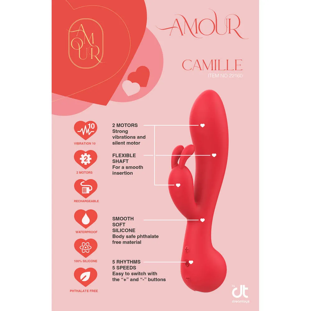 Amour Rabbit Duo Vibrator Camille Red