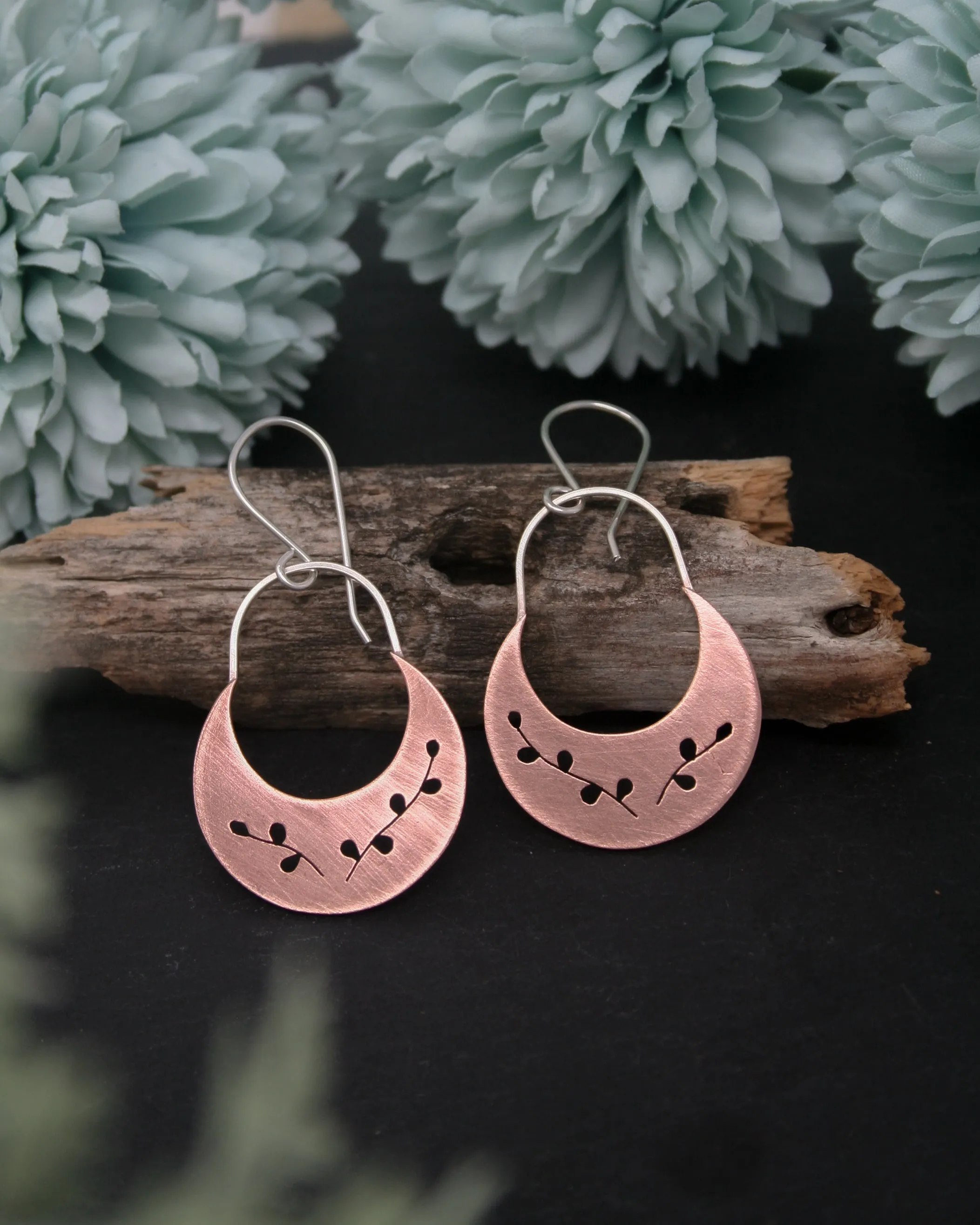 Botanical Crescent Earrings