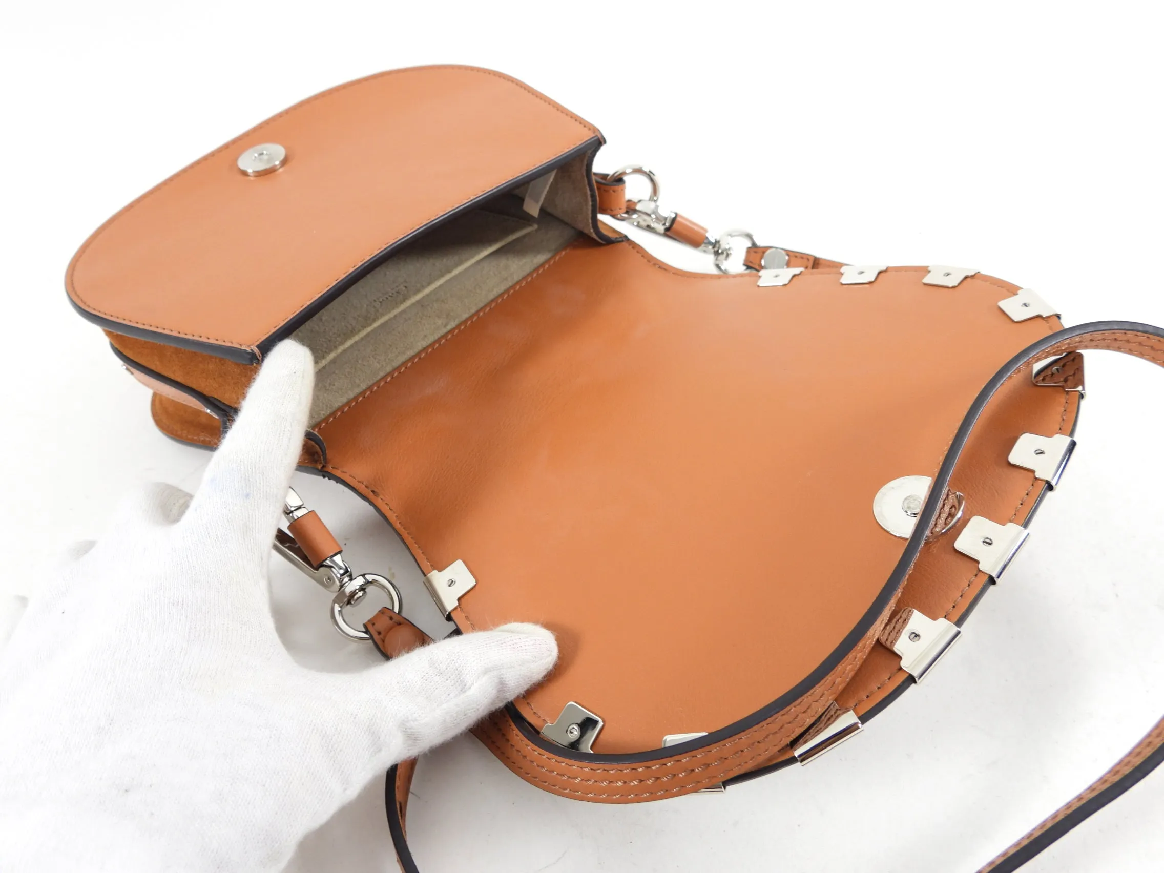 Chloe Silver and Tan Nile Bracelet Two Way Bag