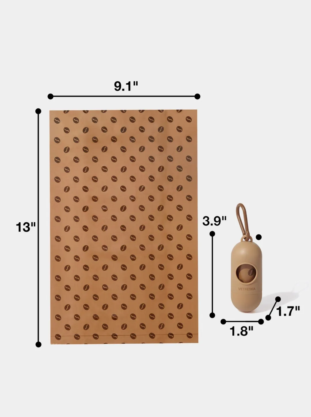 Coffee Pet Poop Bags Refill Set (20 Rolls)