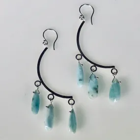 Crescent Larimar Earrings
