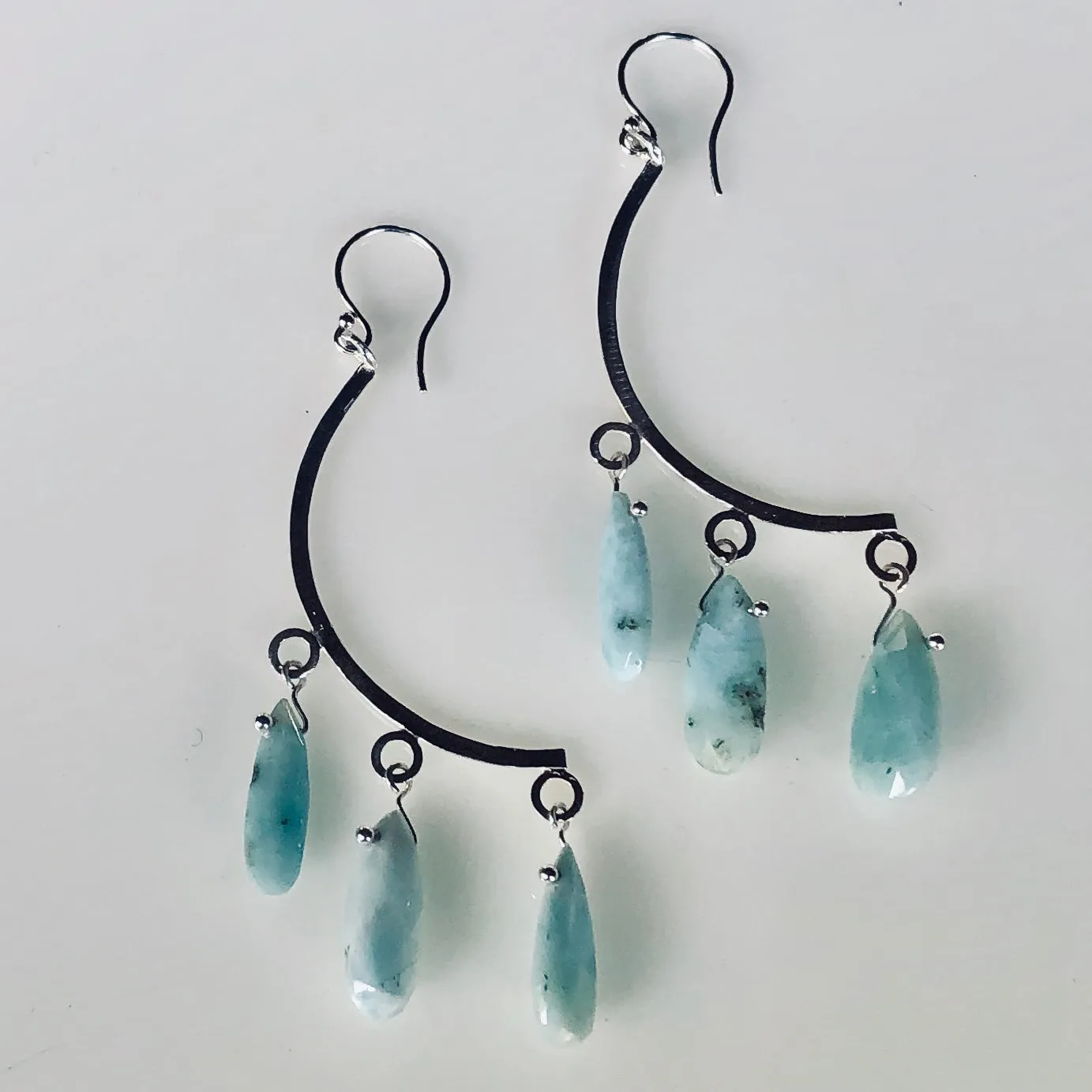 Crescent Larimar Earrings