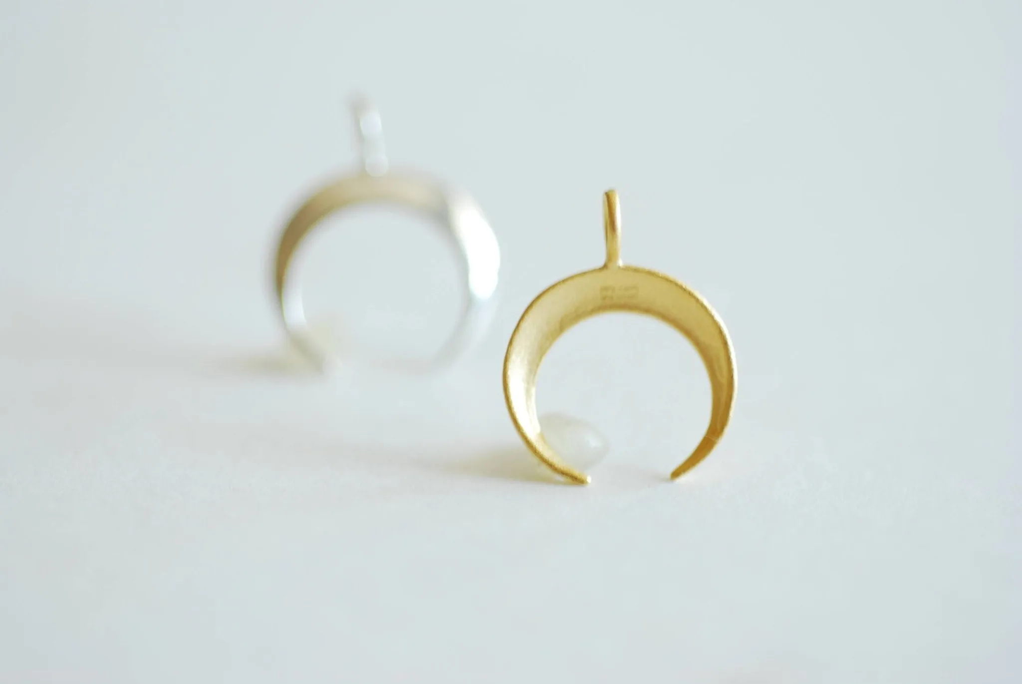 Crescent Moon Wholesale Charm Pendant- Choose Sterling Silver, Gold, Rose Gold, Half moon charm pendant, Crescent Moon, Tusk Charm, Moon Charm, 365