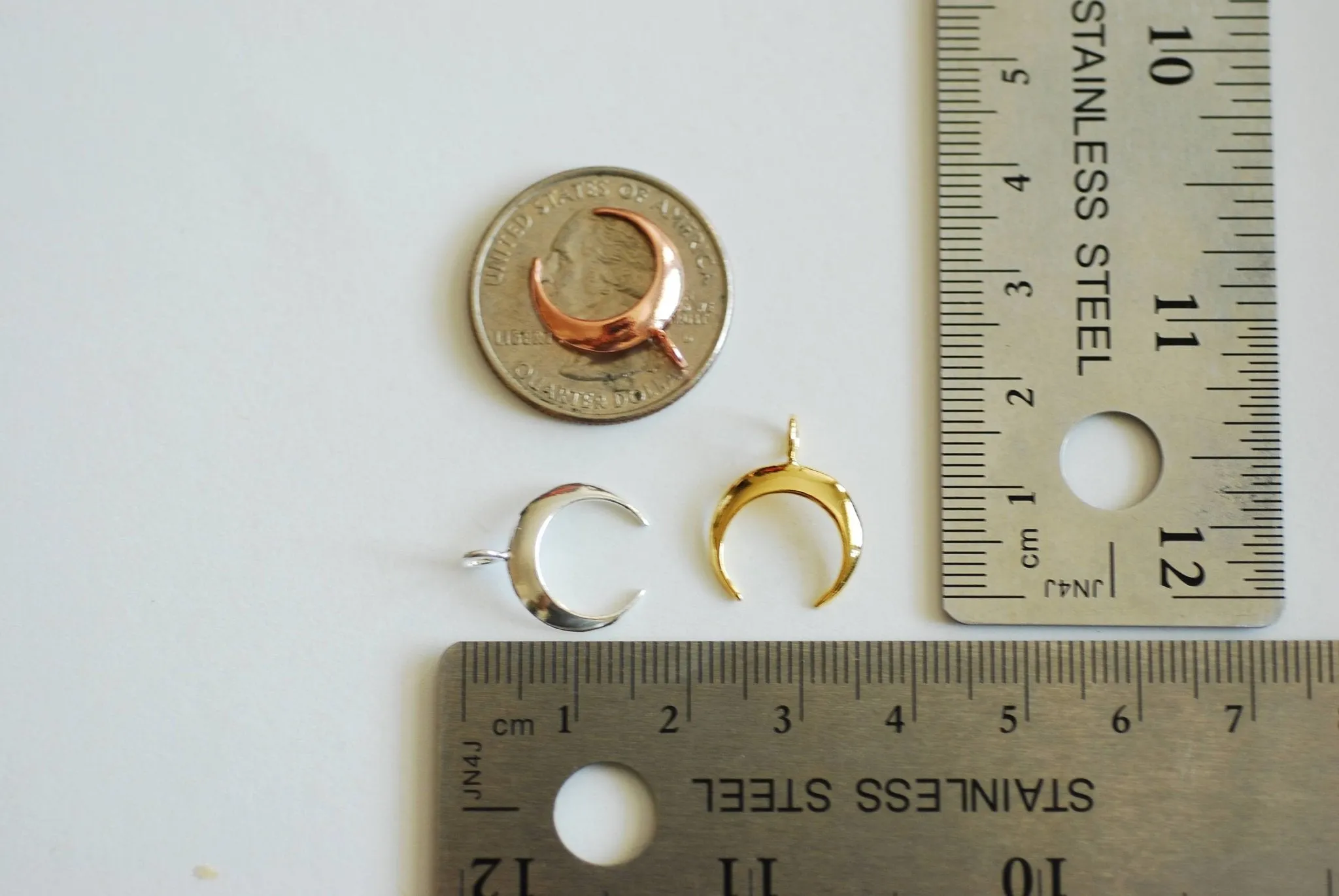 Crescent Moon Wholesale Charm Pendant- Choose Sterling Silver, Gold, Rose Gold, Half moon charm pendant, Crescent Moon, Tusk Charm, Moon Charm, 365