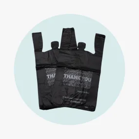 Happy Face T Shirt Bags Extra Large - BLACK