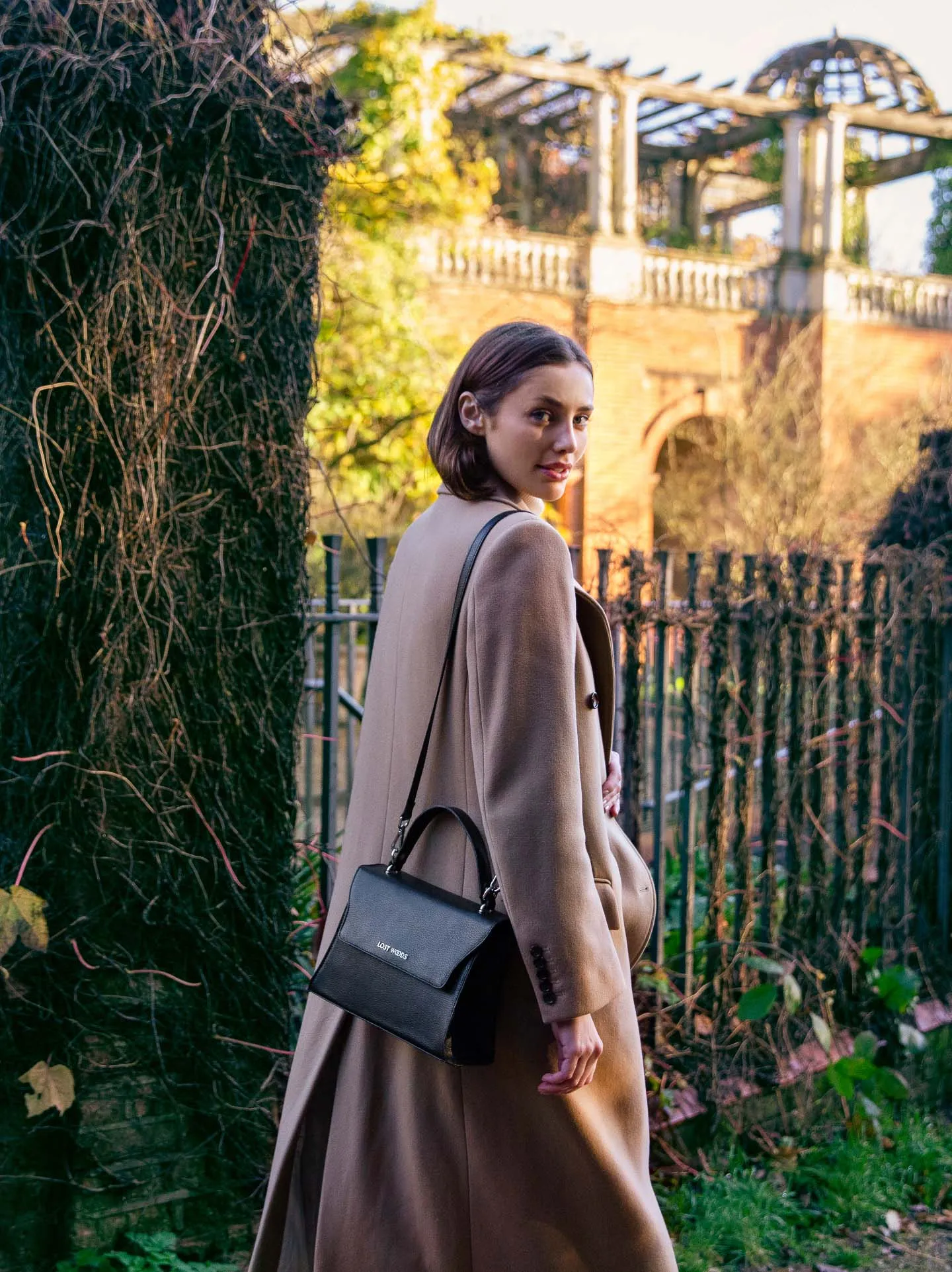 Ivy MIRUM Leather Vegan Handle Bag |  Black & Silver