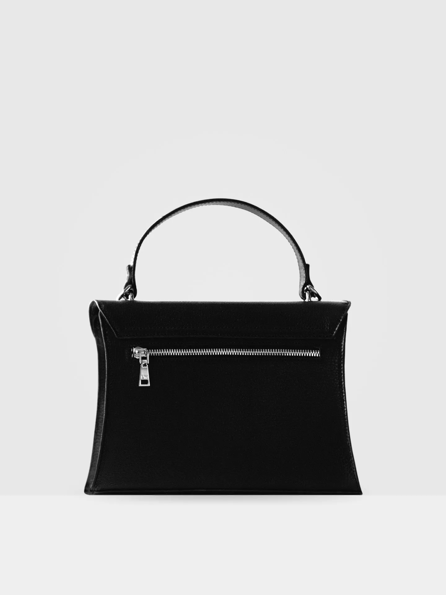Ivy MIRUM Leather Vegan Handle Bag |  Black & Silver