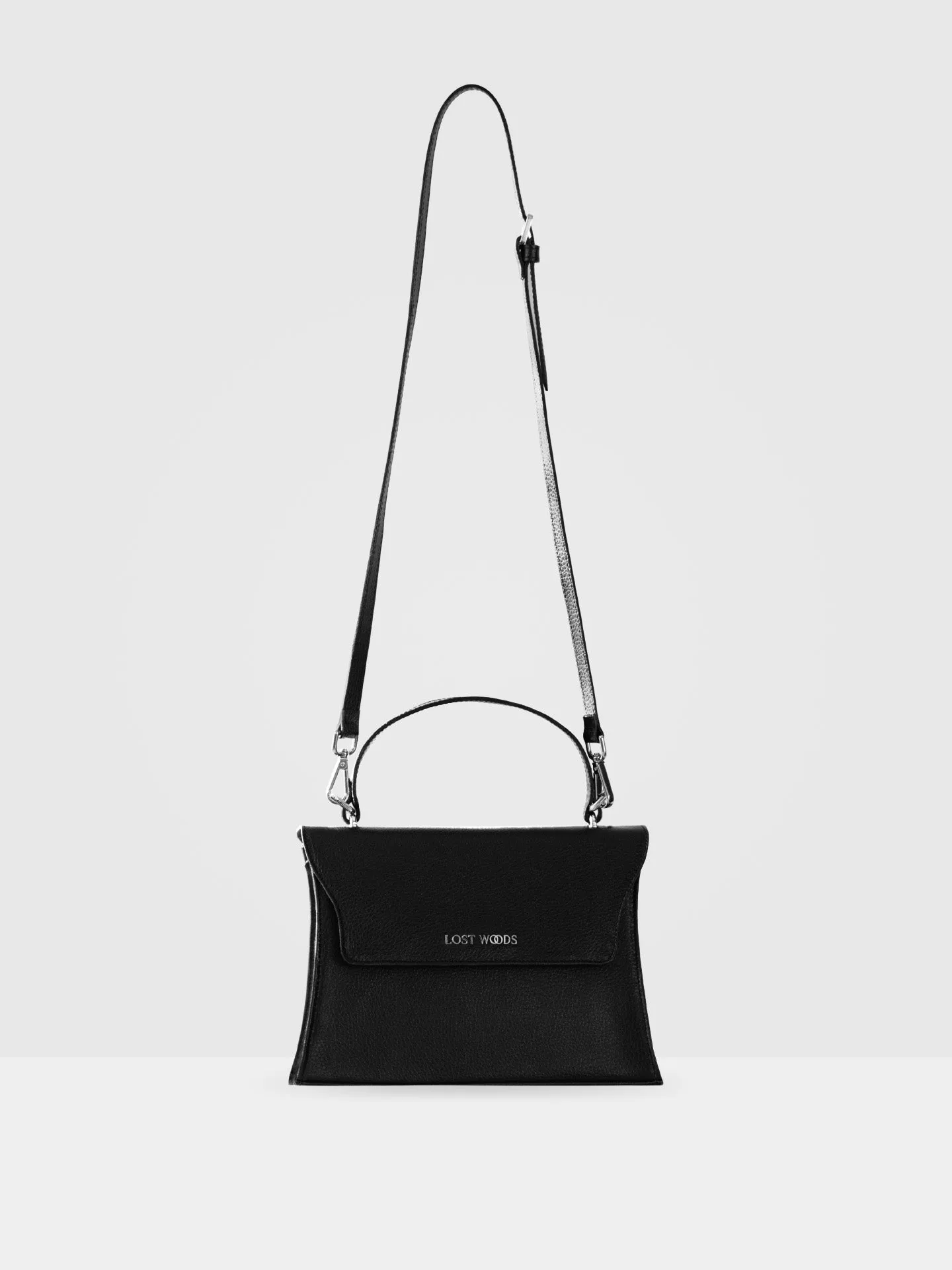 Ivy MIRUM Leather Vegan Handle Bag |  Black & Silver