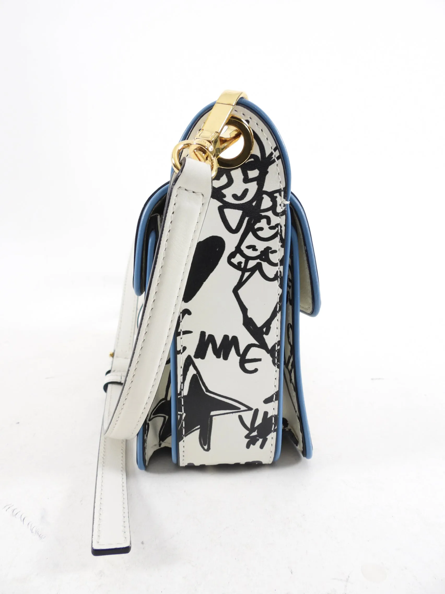 Lanvin Black White Graffiti Print Jiiji Shoulder Bag