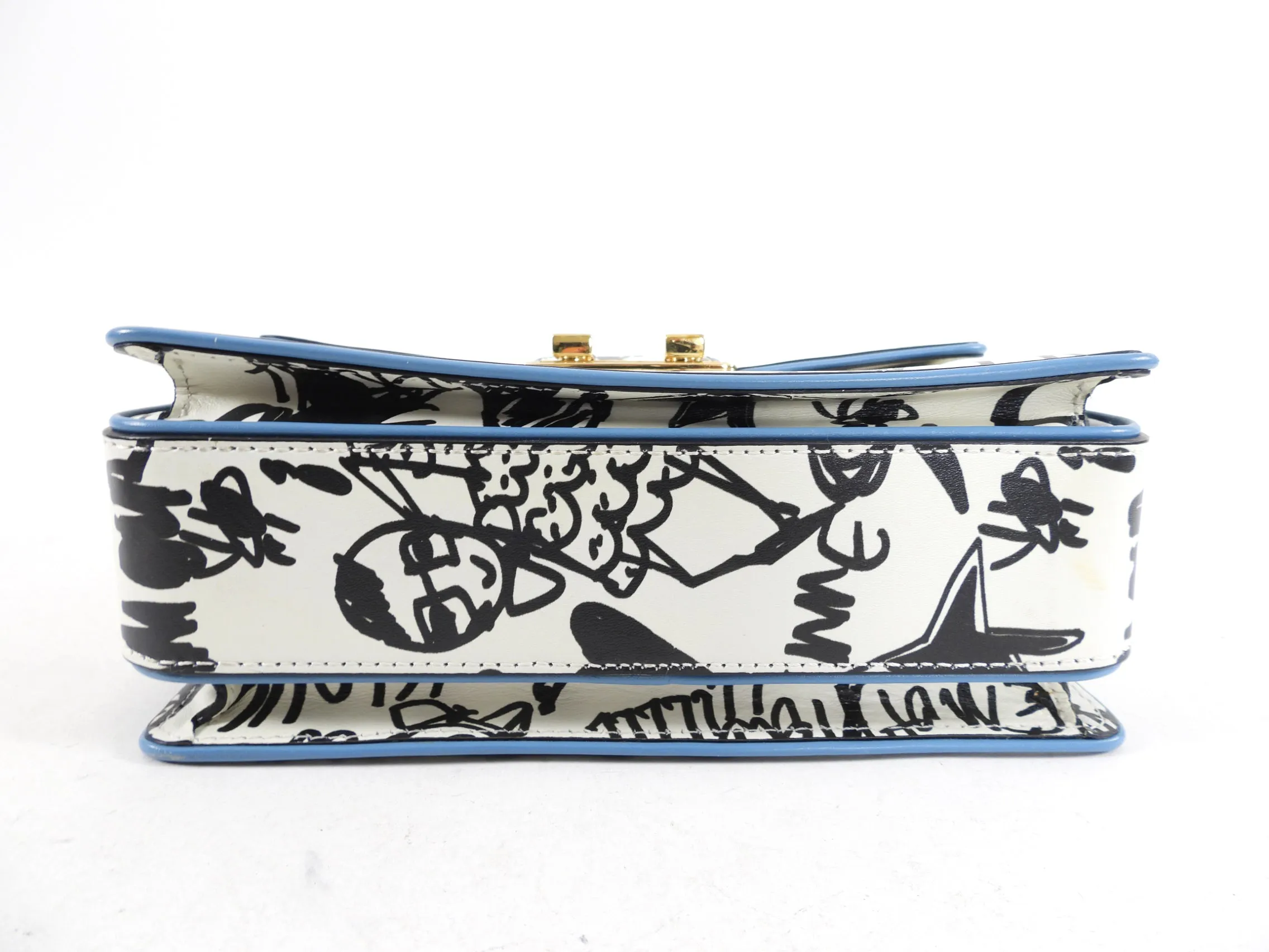 Lanvin Black White Graffiti Print Jiiji Shoulder Bag