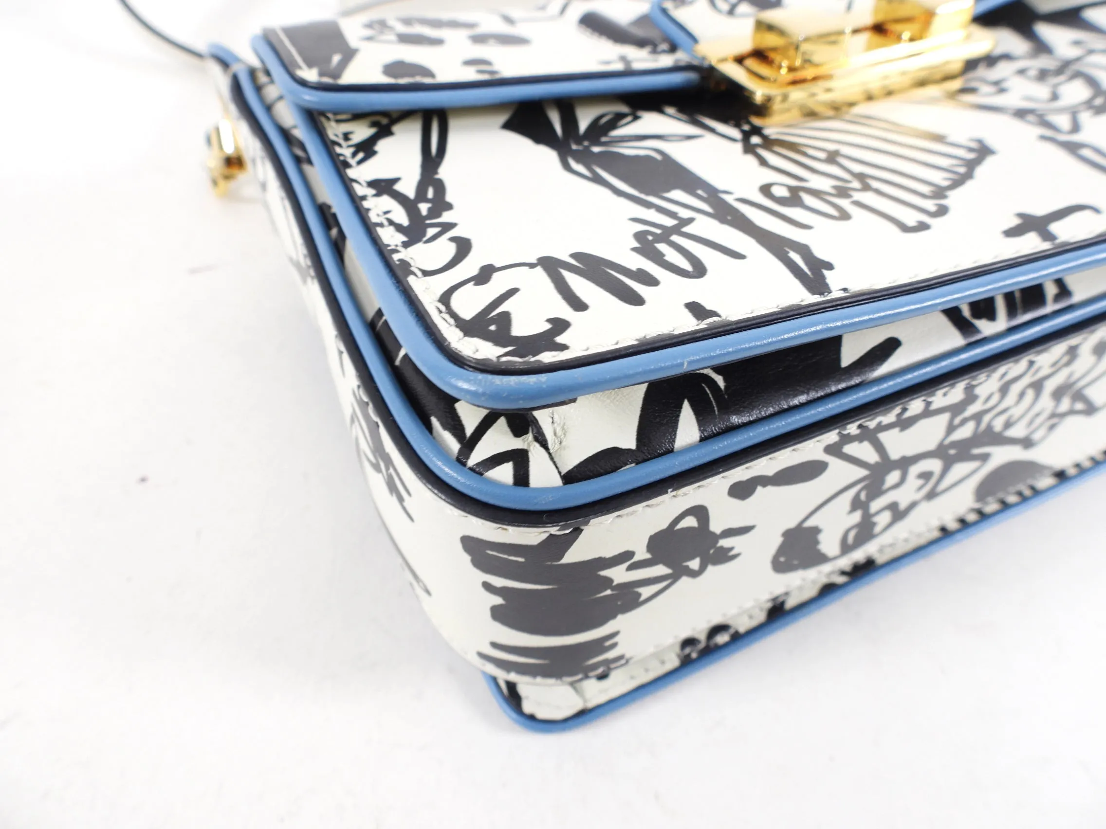 Lanvin Black White Graffiti Print Jiiji Shoulder Bag