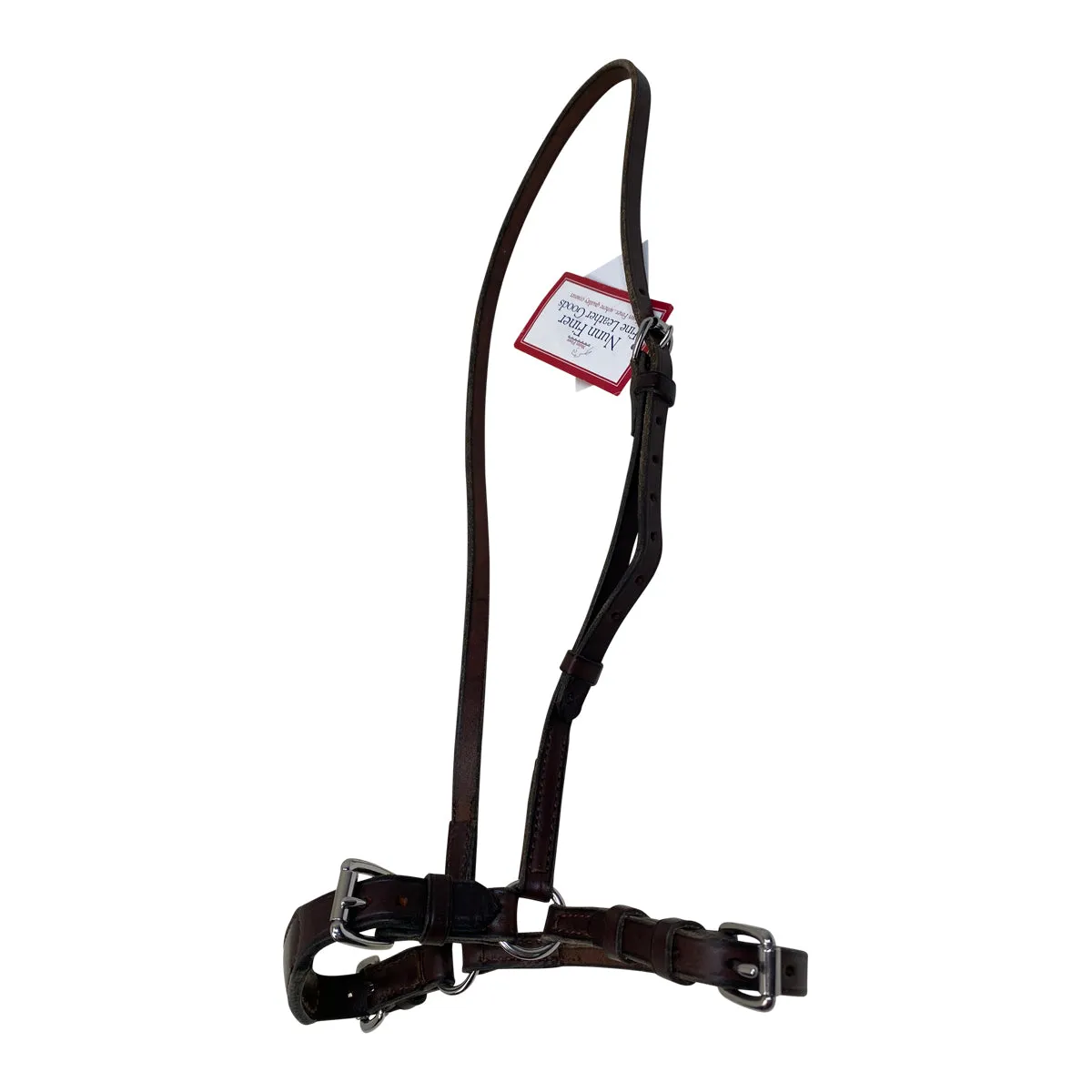 Nunn Finer Adjustable Plain Crank Noseband Cavesson in Brown - Horse