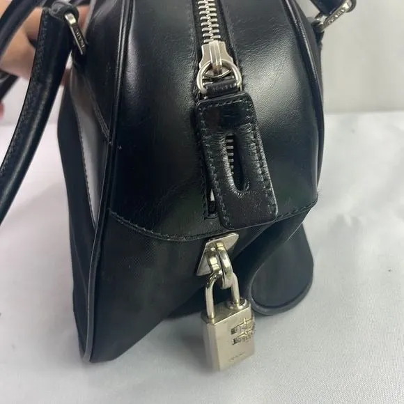 PradaBlackNylon Leather Satchel Bag