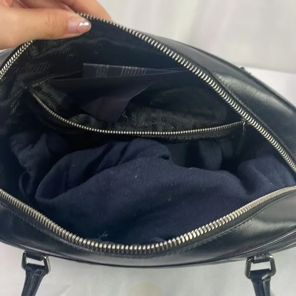 PradaBlackNylon Leather Satchel Bag