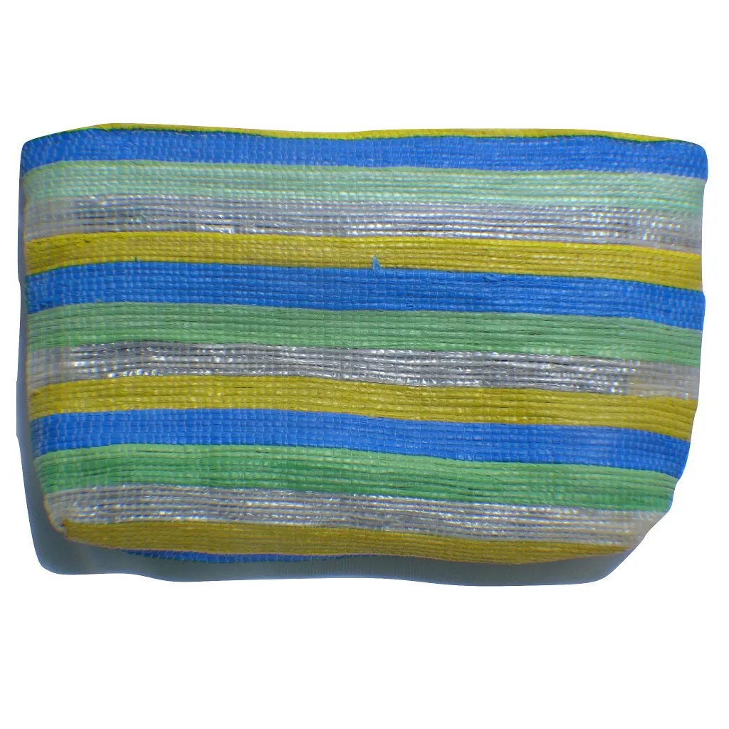 Purse recycled from waste plastic bags - multicolour stripes