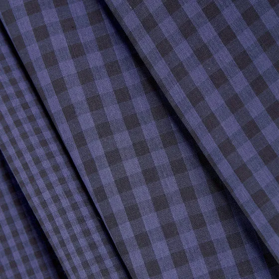 Reversible Cotton Gingham Double Gauze Cobalt Night