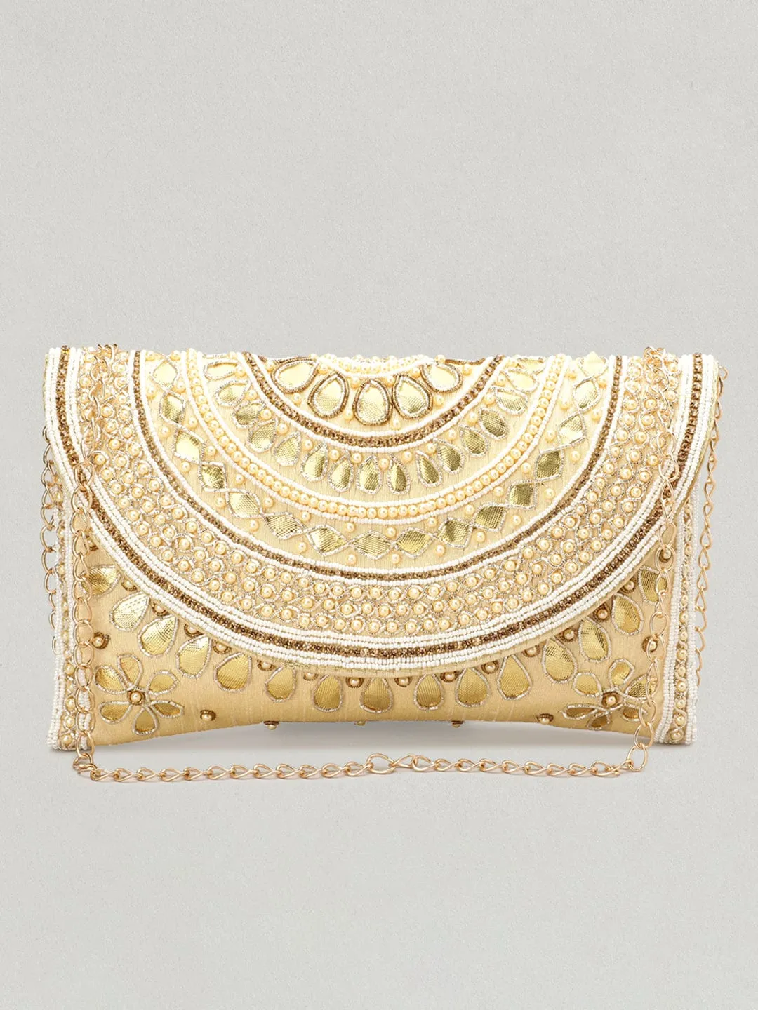 Rubans Off White Gotta Patti Hand Bag