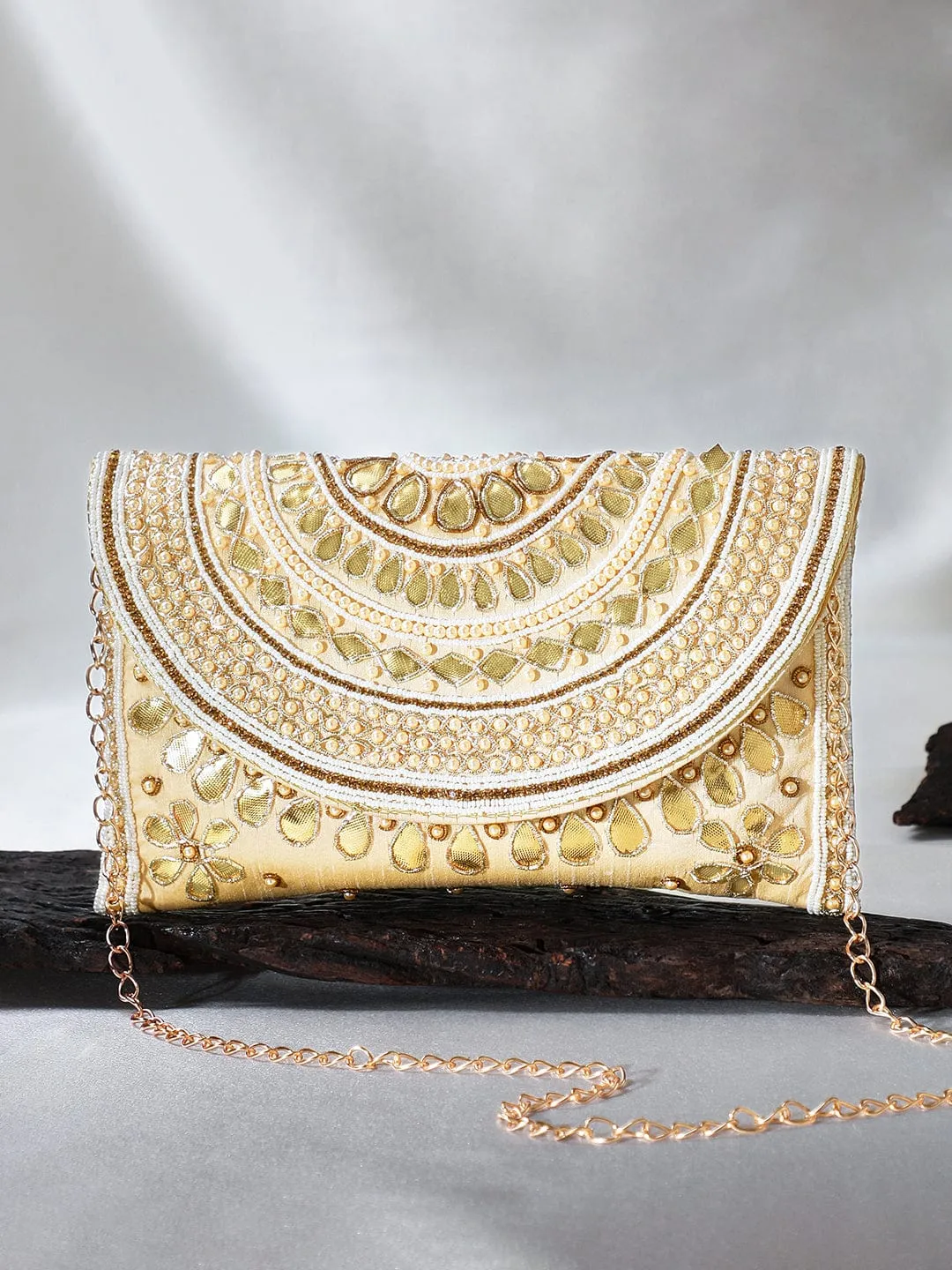 Rubans Off White Gotta Patti Hand Bag
