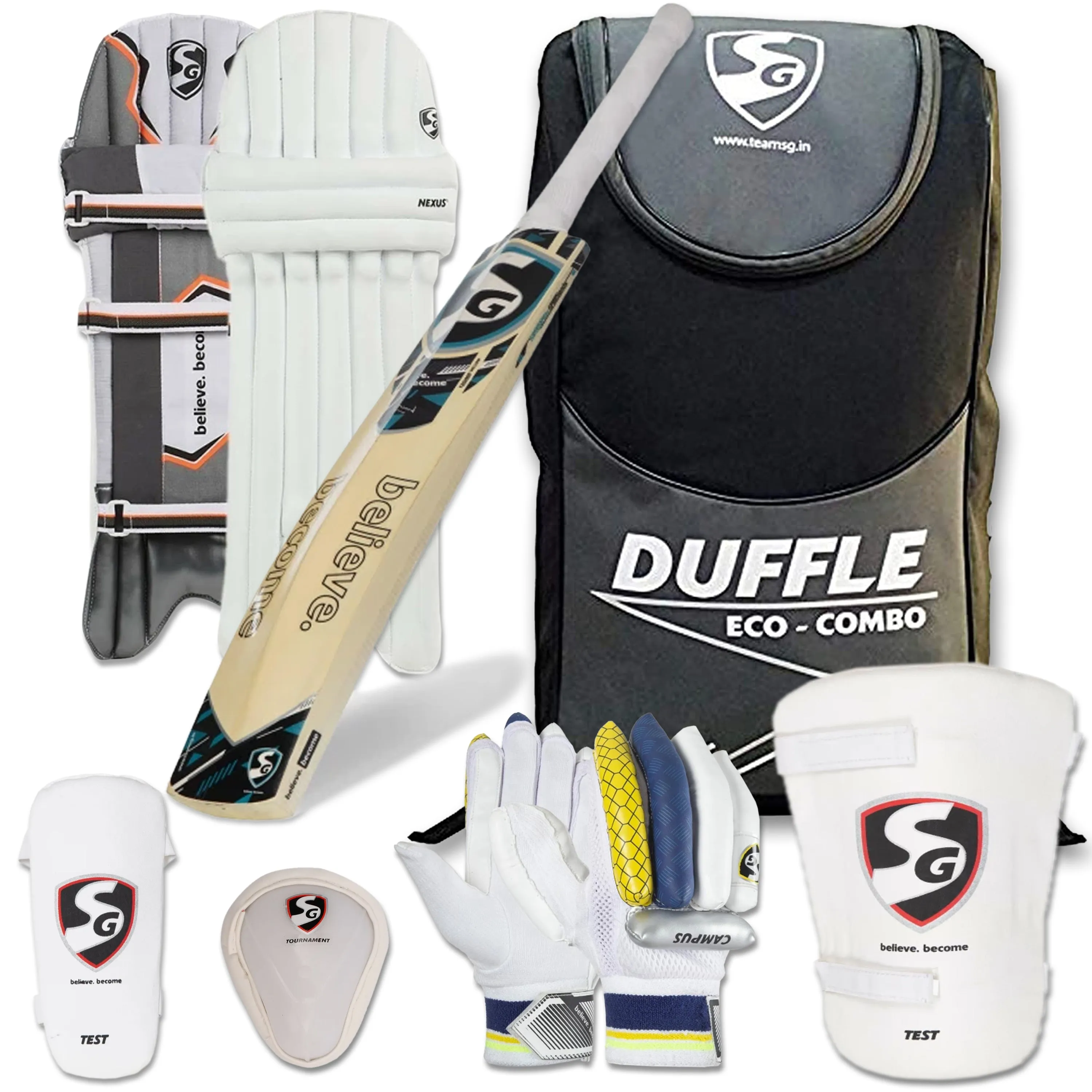 SG Eco Duffle Kashmir Willow Full Cricket Kit