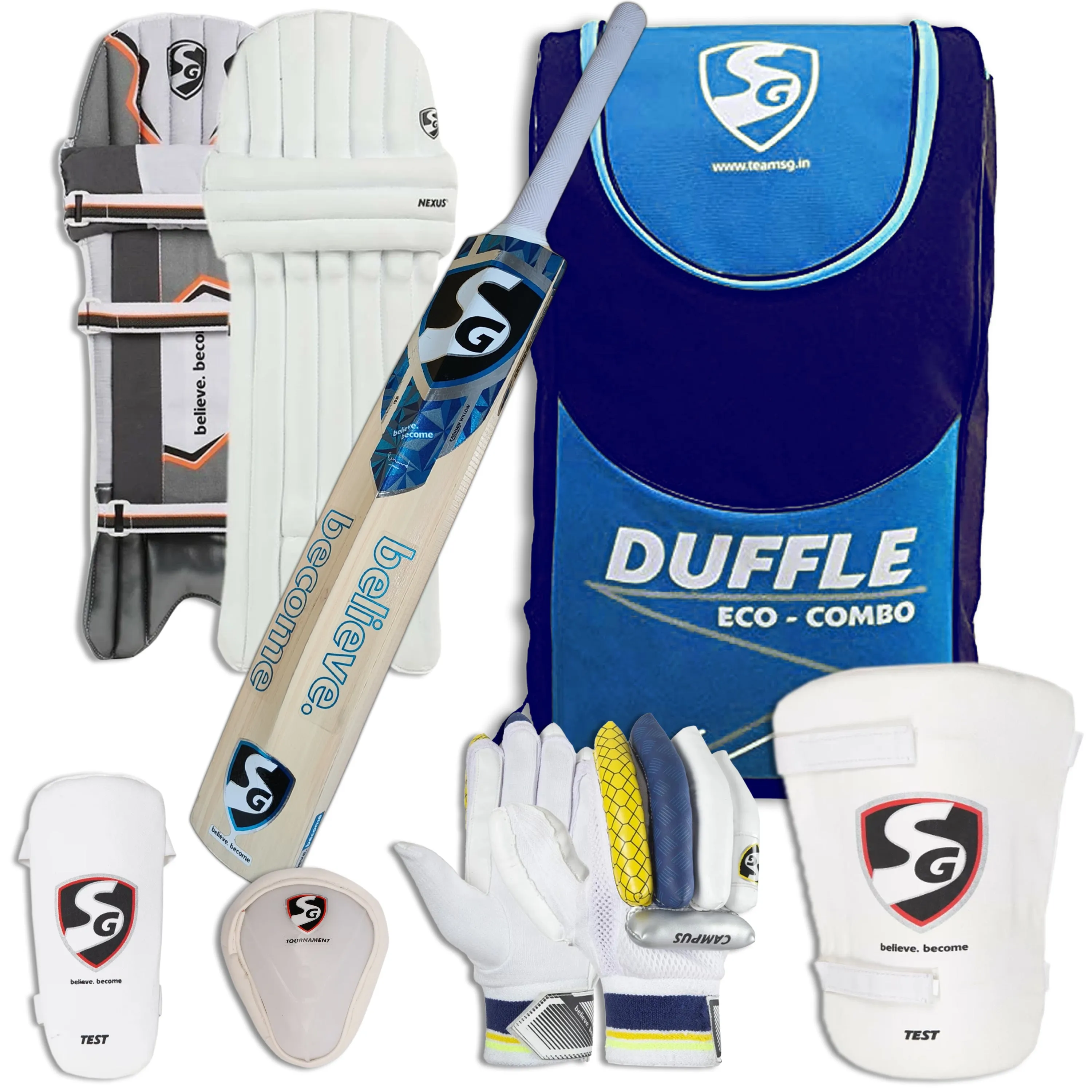 SG Eco Duffle Kashmir Willow Full Cricket Kit