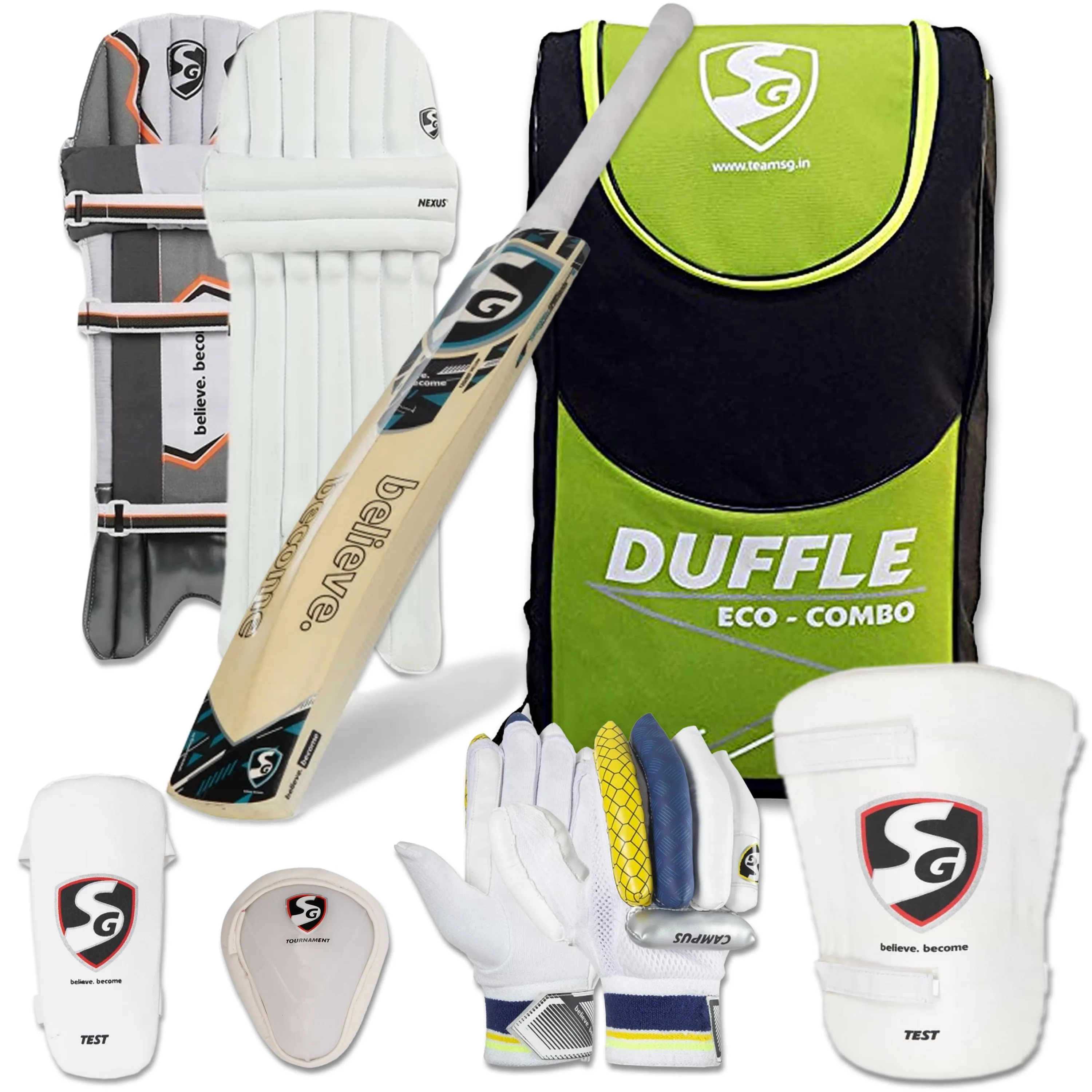 SG Eco Duffle Kashmir Willow Full Cricket Kit