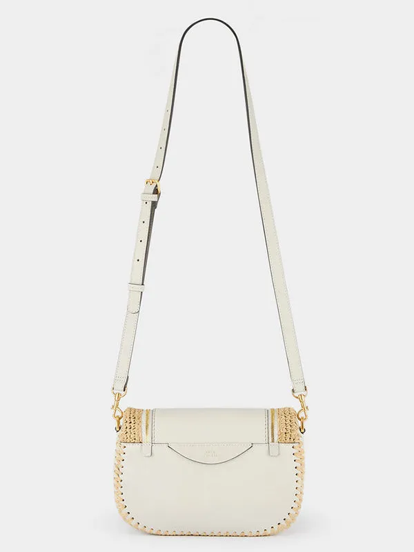 Vere Small Soft Satchel in Chalk/Raffia