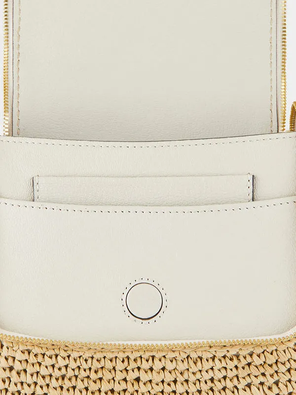 Vere Small Soft Satchel in Chalk/Raffia