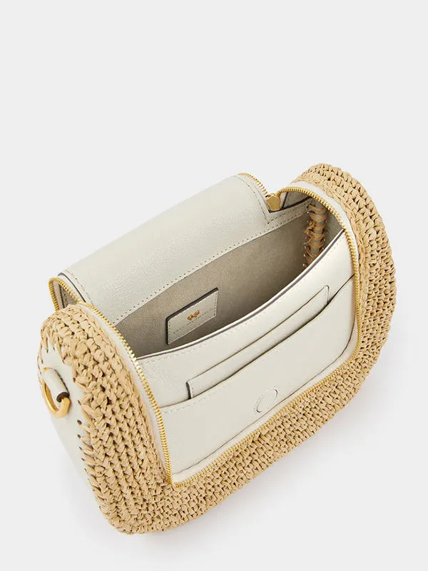Vere Small Soft Satchel in Chalk/Raffia
